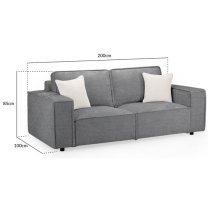 Maria Fabric 3 Seater Sofa In Slate