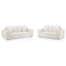 Maria Fabric 3+2 Seater Sofa Set In Cream