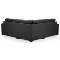 Olivia Large Faux Leather Corner Sofa In Black