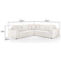 Maria Large Fabric Corner Sofa In Cream