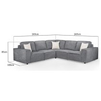 Maria Large Fabric Corner Sofa In Slate