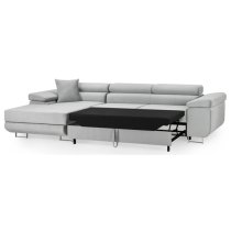 Torrez Plush Velvet Corner Sofa Bed Left Hand In Grey