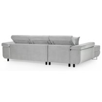 Torrez Plush Velvet Corner Sofa Bed Left Hand In Grey