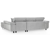 Torrez Plush Velvet Corner Sofa Bed Right Hand In Grey