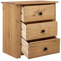 Bury Wooden Bedside Cabinet With 3 Drawers In Brown