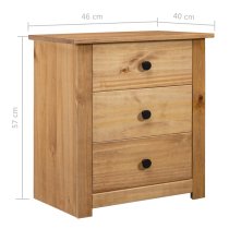 Bury Wooden Bedside Cabinet With 3 Drawers In Brown