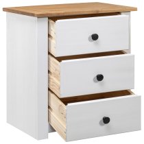 Bury Wooden Bedside Cabinet With 3 Drawers In White And Brown