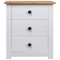 Bury Wooden Bedside Cabinet With 3 Drawers In White And Brown