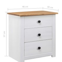 Bury Wooden Bedside Cabinet With 3 Drawers In White And Brown