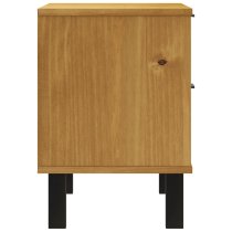 Buxton Wooden Bedside Cabinet With 2 Drawers In Brown Black