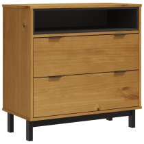 Buxton Wooden Chest Of 2 Drawers In Brown Black