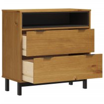 Buxton Wooden Chest Of 2 Drawers In Brown Black