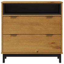 Buxton Wooden Chest Of 2 Drawers In Brown Black