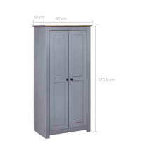 Bury Wooden Wardrobe With 2 Doors In Grey And Brown