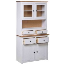 Bury Wooden Display Cabinet With 4 Doors In White And Brown