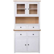 Bury Wooden Display Cabinet With 4 Doors In White And Brown