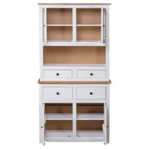 Bury Wooden Display Cabinet With 4 Doors In White And Brown