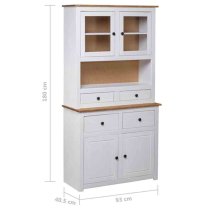 Bury Wooden Display Cabinet With 4 Doors In White And Brown