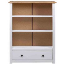 Bury Wooden Bookcase With 1 Door 3 Shelves In White And Brown