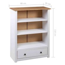 Bury Wooden Bookcase With 1 Door 3 Shelves In White And Brown