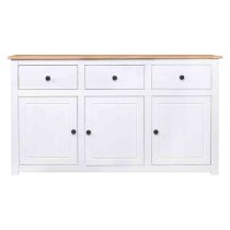 Bury Wooden Sideboard With 3 Doors 3 Drawers In White And Brown