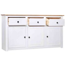 Bury Wooden Sideboard With 3 Doors 3 Drawers In White And Brown