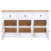 Bury Wooden Sideboard With 3 Doors 3 Drawers In White And Brown