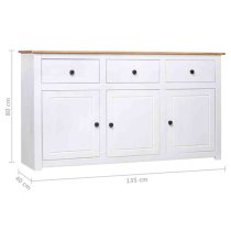 Bury Wooden Sideboard With 3 Doors 3 Drawers In White And Brown