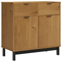 Buxton Wooden Sideboard With 2 Doors 2 Drawers In Brown Black