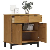 Buxton Wooden Sideboard With 2 Doors 2 Drawers In Brown Black