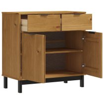 Buxton Wooden Sideboard With 2 Doors 2 Drawers In Brown Black