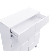 Aspen High Gloss Shoe Cabinet With 2 Doors 1 Drawer In White