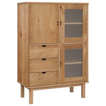 Harrow Wooden Highboard With 3 Doors 3 Drawers In Brown