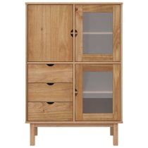 Harrow Wooden Highboard With 3 Doors 3 Drawers In Brown