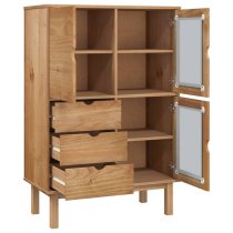 Harrow Wooden Highboard With 3 Doors 3 Drawers In Brown