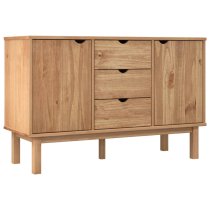 Harrow Wooden Sideboard With 2 Doors 3 Drawers In Brown