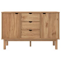 Harrow Wooden Sideboard With 2 Doors 3 Drawers In Brown