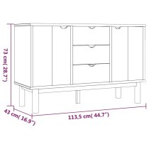 Harrow Wooden Sideboard With 2 Doors 3 Drawers In Brown