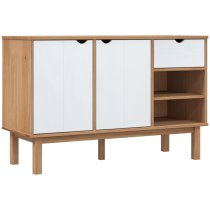 Harrow Wooden Sideboard With 2 Doors 1 Drawer In White Brown