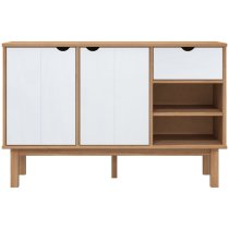 Harrow Wooden Sideboard With 2 Doors 1 Drawer In White Brown