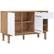 Harrow Wooden Sideboard With 2 Doors 1 Drawer In White Brown