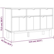 Harrow Wooden Sideboard With 3 Doors 3 Drawers In Grey Brown