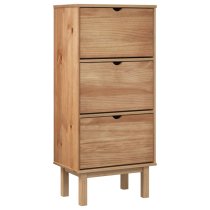 Harrow Wooden Shoe Storage Cabinet With 3 Drawers In Brown