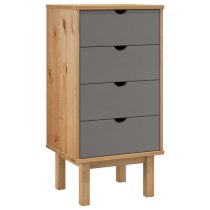 Harrow Wooden Chest Of 4 Drawers Tall In Grey Brown