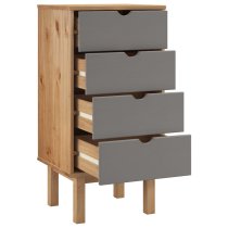 Harrow Wooden Chest Of 4 Drawers Tall In Grey Brown