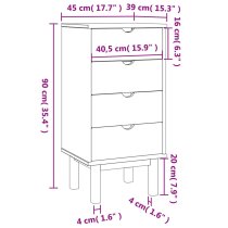 Harrow Wooden Chest Of 4 Drawers Tall In Grey Brown