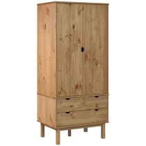 Harrow Wooden Wardrobe With 2 Doors 2 Drawers In Brown