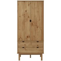 Harrow Wooden Wardrobe With 2 Doors 2 Drawers In Brown