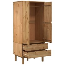 Harrow Wooden Wardrobe With 2 Doors 2 Drawers In Brown