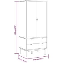 Harrow Wooden Wardrobe With 2 Doors 2 Drawers In Brown